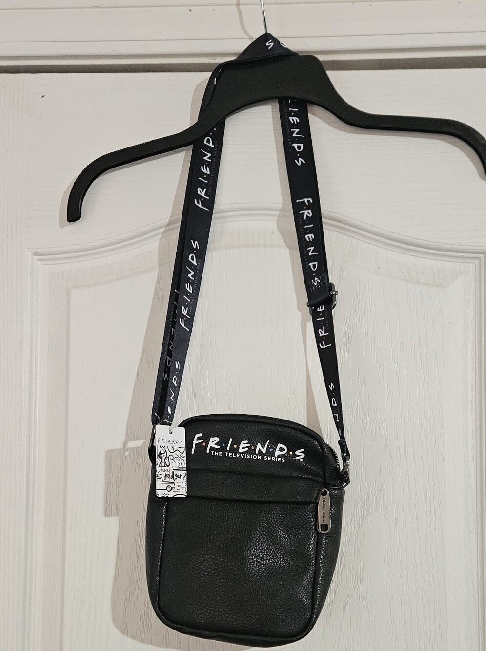 FRIENDS Black Crossbody Bag - Iconic Logo Shoulder Bag
